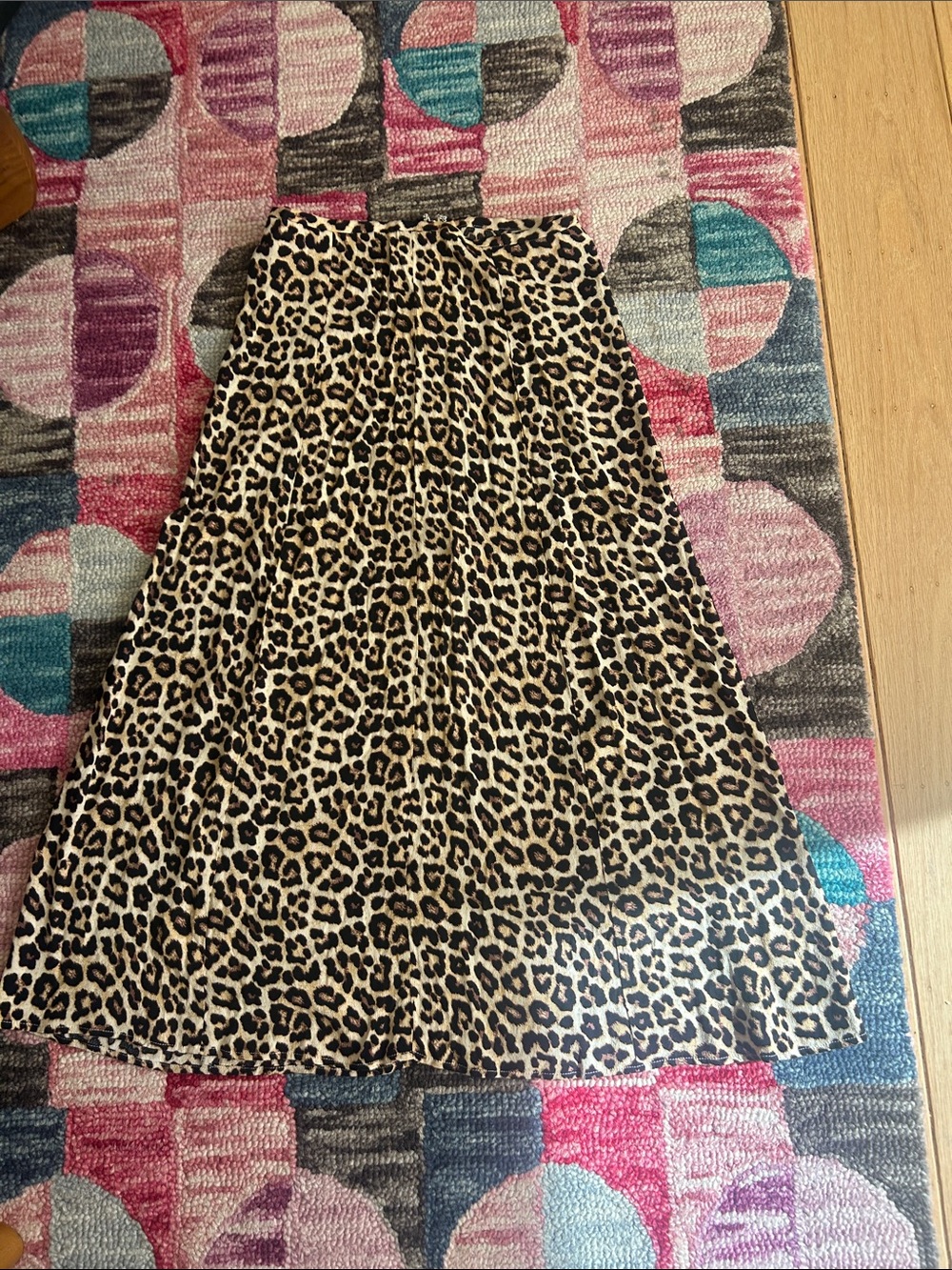 H&M Leopard Print Maxi Skirt - Black & Cream